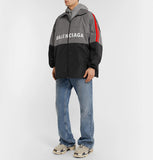 ALENCIAGA Oversized Striped Logo-Print Ripstop And Shell Jacket