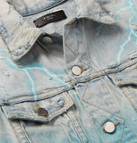 Printed Distressed Denim Jacket