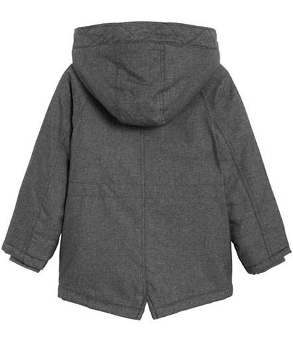 Hooded fleece lined grey jacket