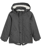 Hooded fleece lined grey jacket