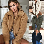 2019 Winter Teddy Coat Women Warm Soft Zipper Faux Fur Teddy Jacket Female Plush Overcoat Casual Outerwear Chaqueta Mujer