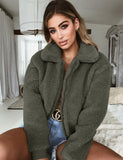 2019 Winter Teddy Coat Women Warm Soft Zipper Faux Fur Teddy Jacket Female Plush Overcoat Casual Outerwear Chaqueta Mujer