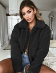 2019 Winter Teddy Coat Women Warm Soft Zipper Faux Fur Teddy Jacket Female Plush Overcoat Casual Outerwear Chaqueta Mujer